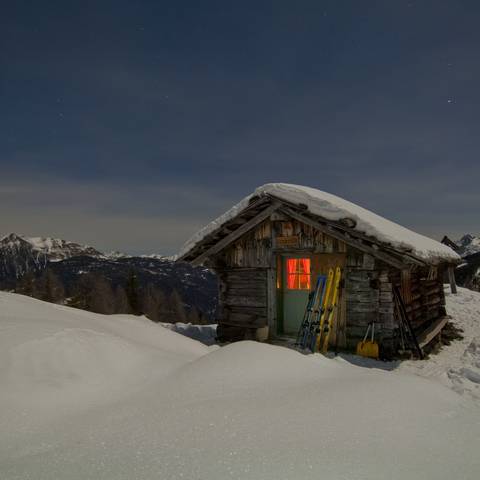 Hütte im Mondschein - Lesachtal