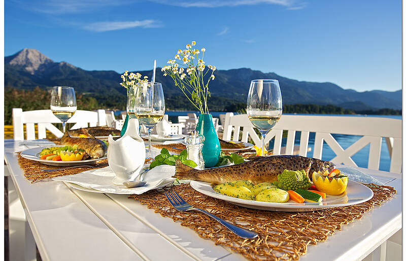 Abendessen am Faaker See