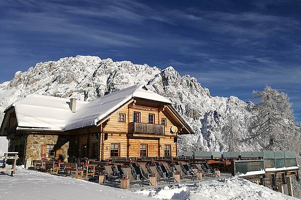 Garnitzenalm am Nassfeld im Winter 